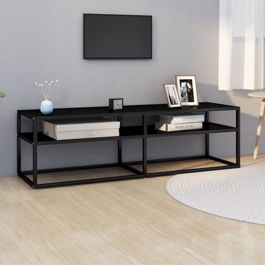 vidaXL TV-taso musta 140x40x40,5 cm karkaistu lasi