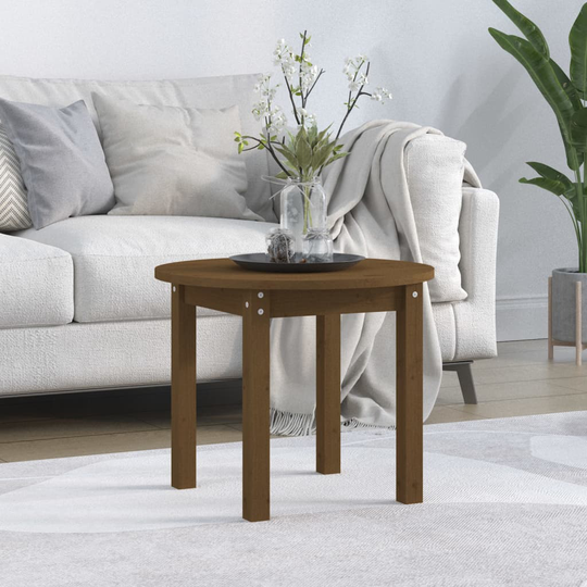 vidaXL Sohvapöytä hunajanruskea Ø 55x45 cm täysi mänty