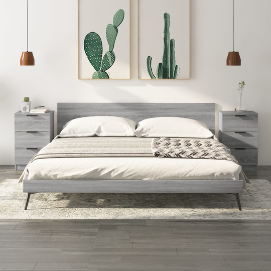 vidaXL Yöpöydät 2 kpl harmaa Sonoma 40x36x65 cm