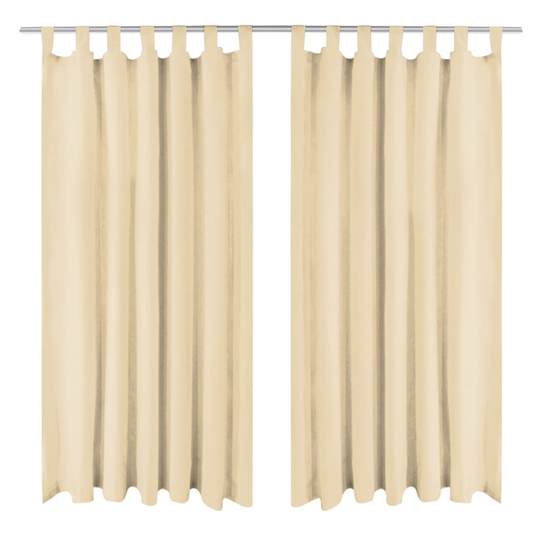 vidaXL Mikro-satiiniverhot silmukoilla 2 kpl 140x175 cm Beige