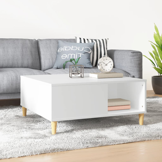 vidaXL Sohvapöytä valkoinen 80x80x36,5 cm tekninen puu