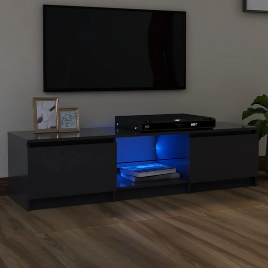 vidaXL TV-taso LED-valoilla harmaa 140x40x35,5 cm