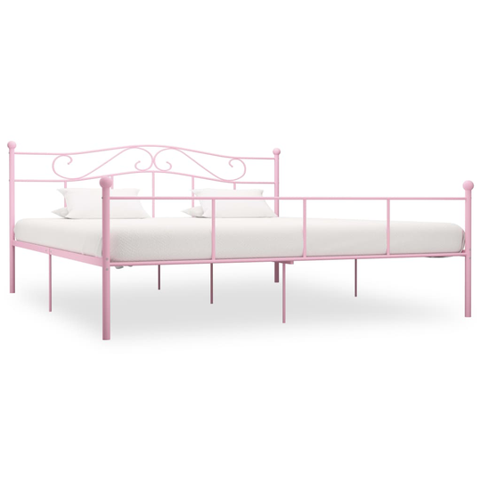 vidaXL Sängynrunko pinkki metalli 180x200 cm