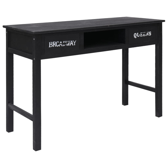 vidaXL Sivupöytä musta 110x45x76 cm puu