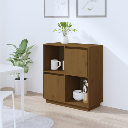 vidaXL Senkki hunajanruskea 74x35x80 cm täysi mänty