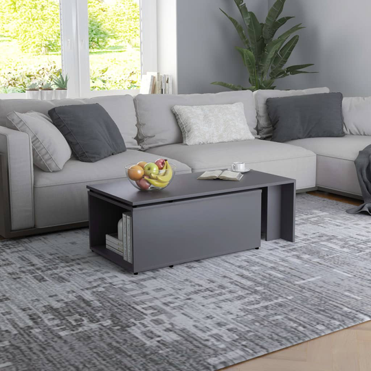 vidaXL Sohvapöytä harmaa 150x50x35 cm lastulevy