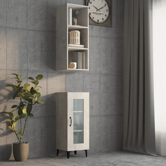 vidaXL Seinäkaappi betoninharmaa 34,5x32,5x90 cm tekninen puu