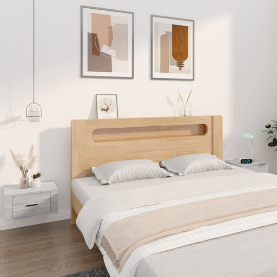 vidaXL Seinäkiinnitettävät yöpöydät 2 kpl harmaa Sonoma 50x36x25 cm