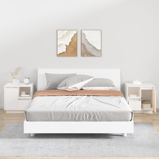 vidaXL Yöpöydät 2 kpl valkoinen 50x34x50 cm täysi mänty