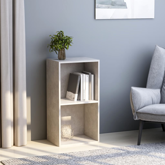 vidaXL 2-tasoinen kirjahylly betoninharmaa 40x30x76,5 cm lastulevy