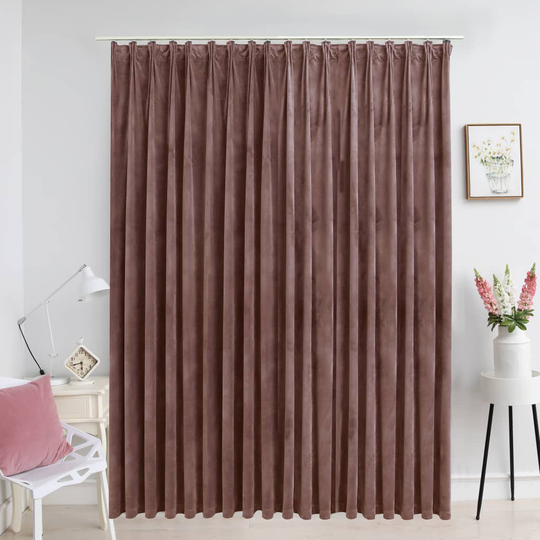 vidaXL Pimennysverho koukuilla sametti vanhan ajan pinkki 290x245 cm