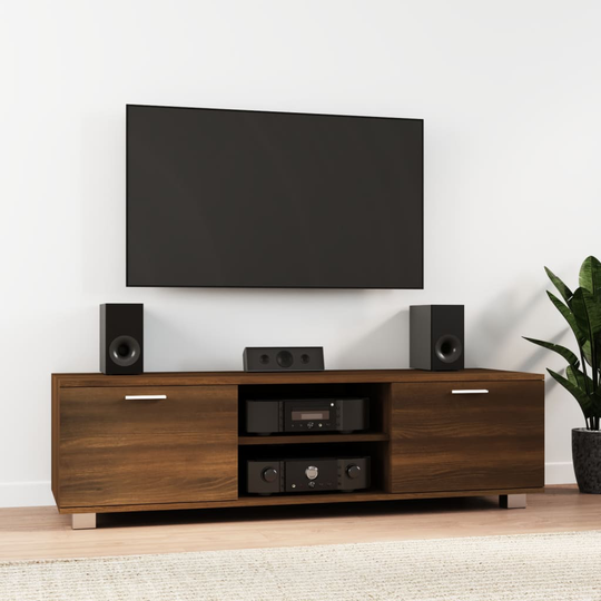 vidaXL TV-taso ruskea tammi 140x40,5x35 cm tekninen puu