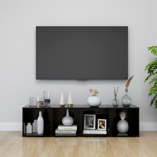 vidaXL TV-tasot 4 kpl musta 37x35x37 cm lastulevy