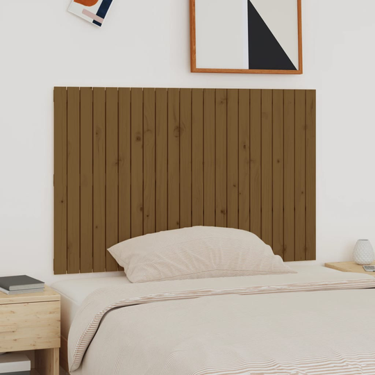 vidaXL Sängynpääty seinälle hunajanruskea 140x3x90 cm täysi mänty