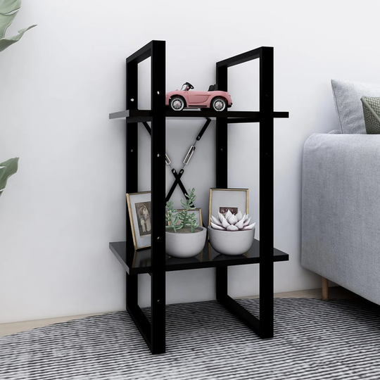 vidaXL 2-tasoinen kirjahylly musta 40x30x70 cm lastulevy