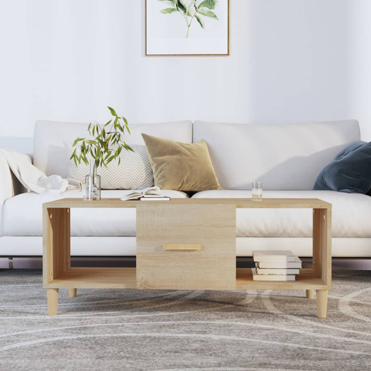 vidaXL Sohvapöytä Sonoma-tammi 102x50x40 cm tekninen puu