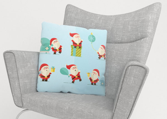 Koristetyynyliina HAPPY SANTAS 50x50 cm