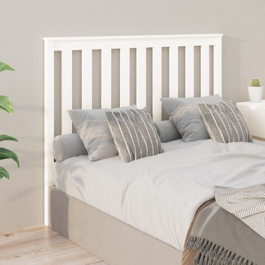 vidaXL Sängynpääty valkoinen 146x6x101 cm täysi mänty