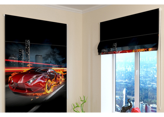 Pimentävä laskosverho Fiery Supercar 120x140 cm