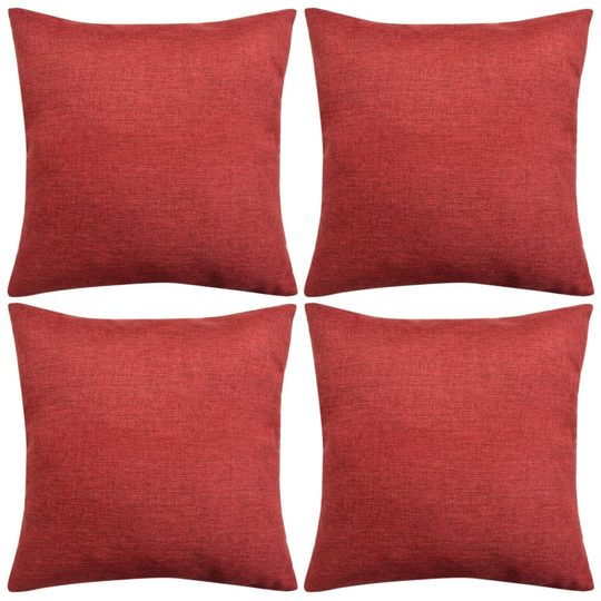 vidaXL Tyynynpäällinen Pellavatyylinen Viininpunainen 4kpl 50 x 50 cm