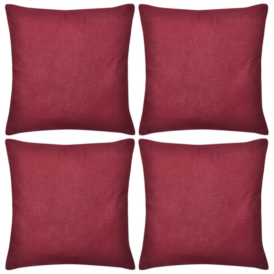 Viininpunainen Tyynynpäällinen Puuvilla 4kpl 50 x 50 cm