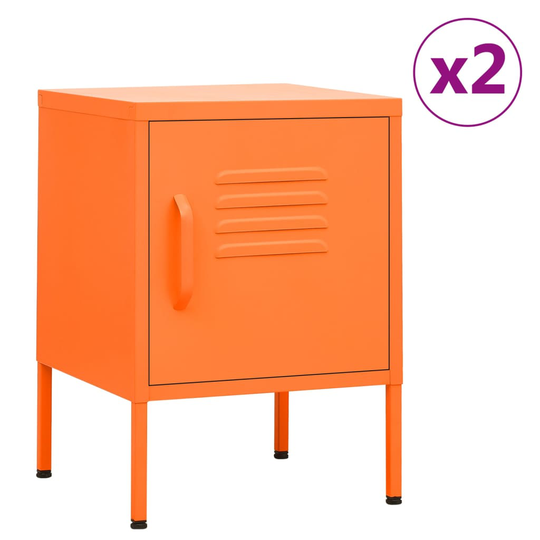 vidaXL Yöpöydät 2 kpl oranssi 35x35x51 cm teräs