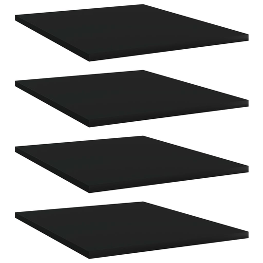 vidaXL Kirjahyllytasot 4 kpl musta 40x50x1,5 cm lastulevy