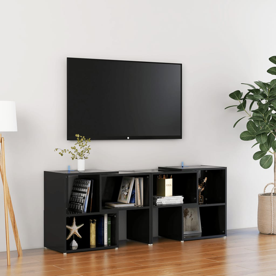 vidaXL TV-taso korkeakiilto musta 104x30x52 cm lastulevy