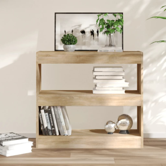 vidaXL Kirjahylly/tilanjakaja Sonoma-tammi 80x30x72 cm
