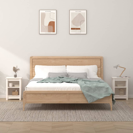 vidaXL Yöpöydät 2 kpl valkoinen 40x35x55 cm täysi mänty