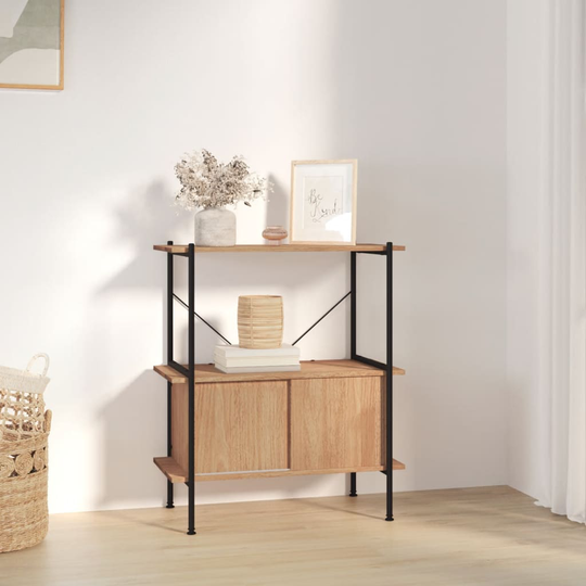 vidaXL 3-tasoinen Hylly kaapilla 80x40x92 cm teräs ja tekninen puu