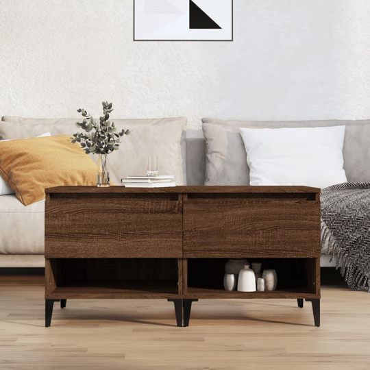 vidaXL Sivupöydät 2 kpl ruskea tammi 50x46x50 cm tekninen puu