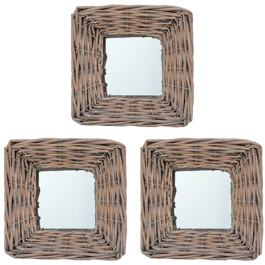 vidaXL Peilit 3 kpl 15x15 cm paju