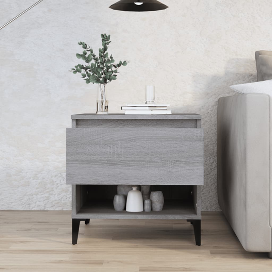vidaXL Sivupöytä harmaa Sonoma 50x46x50 cm tekninen puu