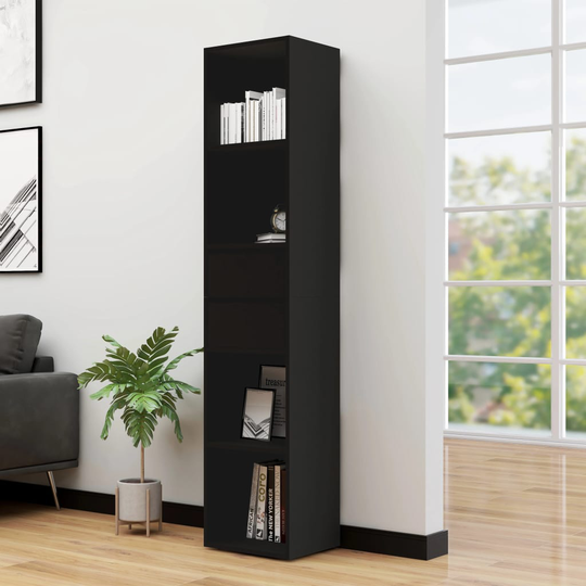 vidaXL Kirjahylly musta 36x30x171 cm lastulevy