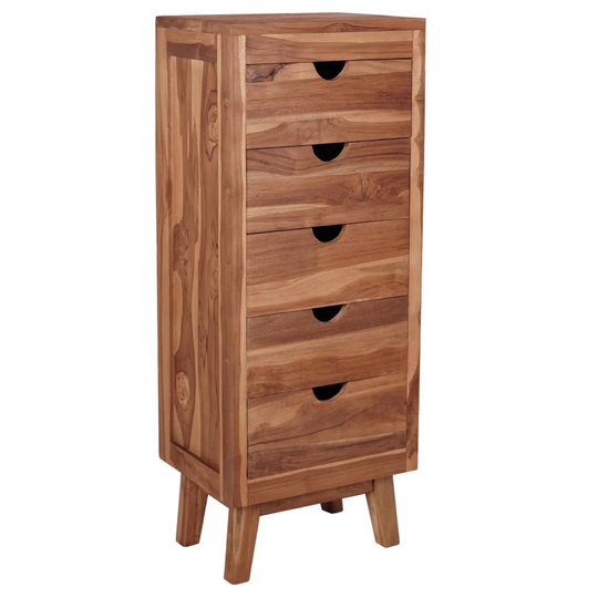 vidaXL Senkki 5 vetolaatikolla 40x30x100 cm täysi tiikki