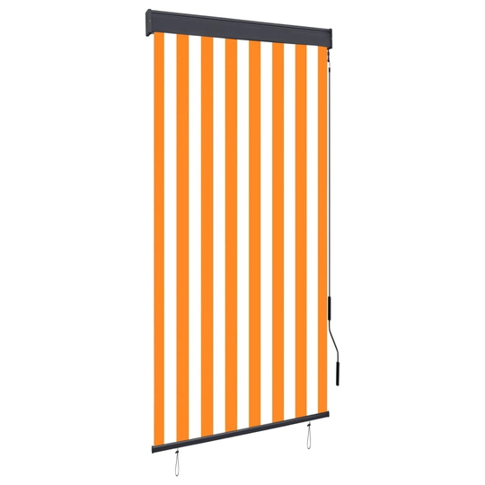 vidaXL Ulkorullaverho 80x250 cm valkoinen ja oranssi