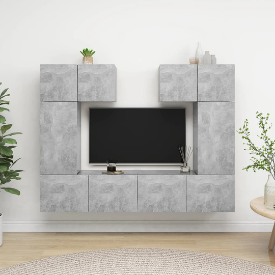 vidaXL 6-osainen TV-kaappisarja betoninharmaa lastulevy