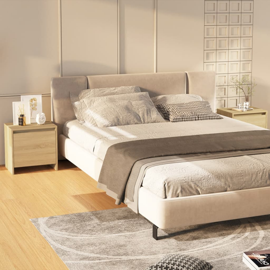 vidaXL Yöpöydät 2 kpl Sonoma-tammi 45x34x44,5 cm lastulevy