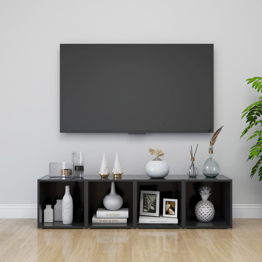 vidaXL TV-tasot 4 kpl harmaa 37x35x37 cm lastulevy