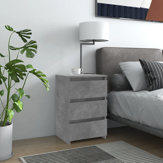 vidaXL Yöpöytä betoninharmaa 40x35x62,5 cm lastulevy