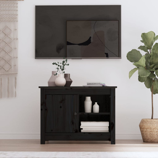 vidaXL TV-kaappi musta 70x36,5x52 cm täysi mänty