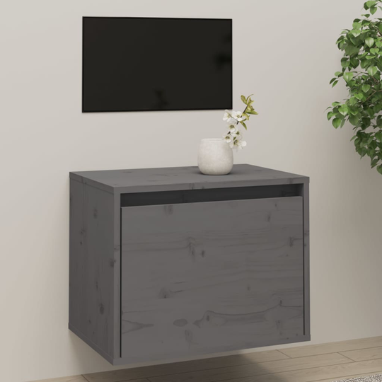vidaXL Seinäkaappi harmaa 45x30x35 cm täysi mänty