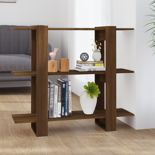 vidaXL Kirjahylly/tilanjakaja ruskea tammi 100x30x87 cm
