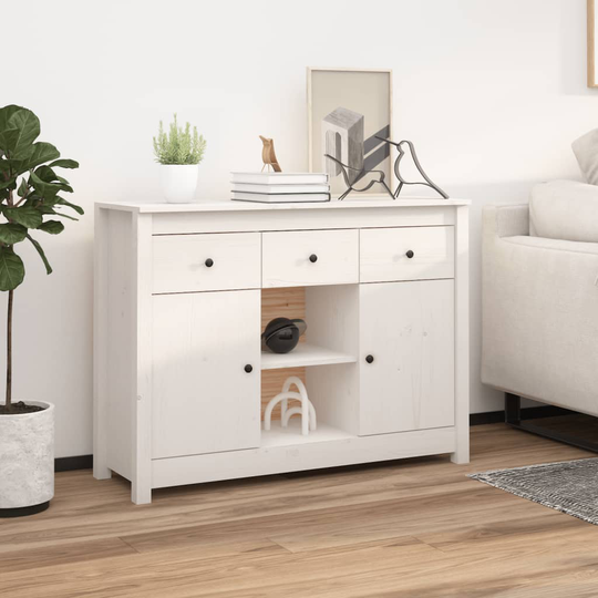 vidaXL Senkki valkoinen 100x35x74,5 cm täysi mänty