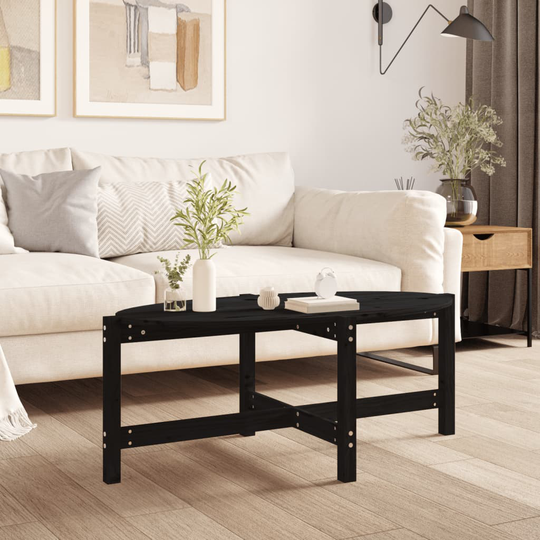 vidaXL Sohvapöytä musta 118x63x45 cm täysi mänty