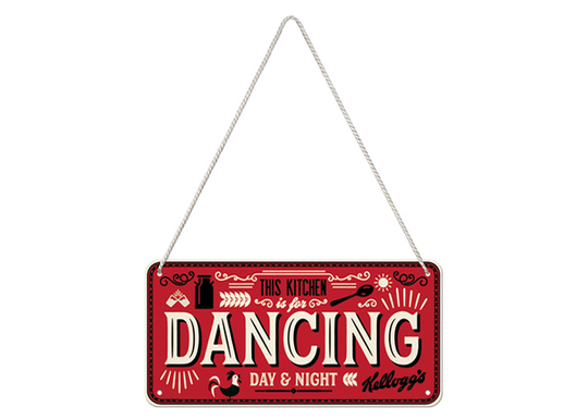 Retro metallitaulu Kellogg's - This Kitchen is for Dancing 10x20 cm