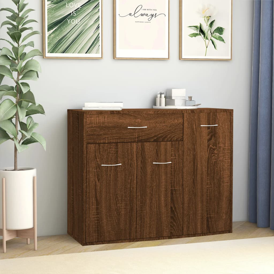 vidaXL Senkki ruskea tammi 88x30x70 cm tekninen puu
