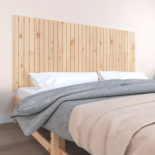 vidaXL Sängynpääty seinälle 204x3x90 cm täysi mänty