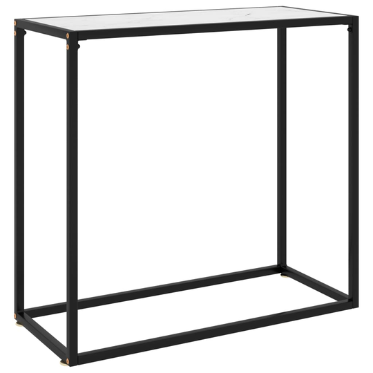 vidaXL Konsolipöytä valkoinen 80x35x75 cm karkaistu lasi